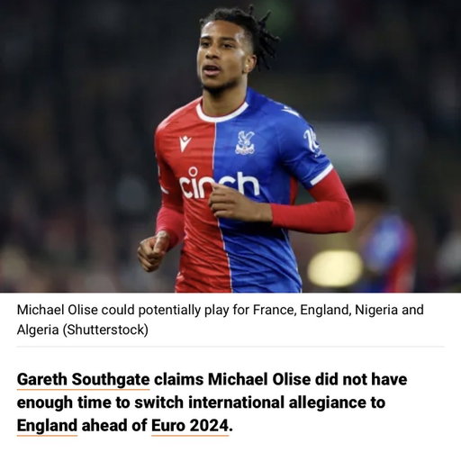 are u telling me the reason we don’t have olise in the england team is because southgate waited until just before euro 2024 to call him up 😭😭😭😭🤮 
