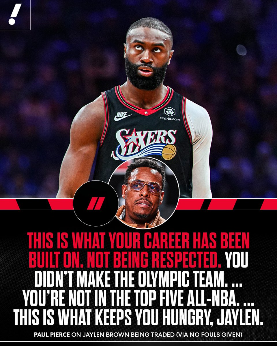 Paul Pierce gave some advice to Jaylen Brown after Boston traded Brown to Philadelphia. 