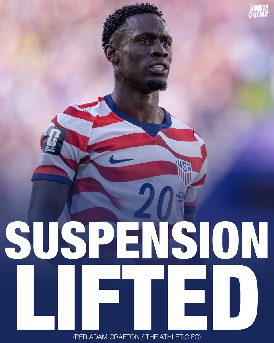 USA's Folarin Balogun will be available to play in the round of 16 match against Belgium since his one-game red-card ban was suspended, per @AdamCrafton_ 