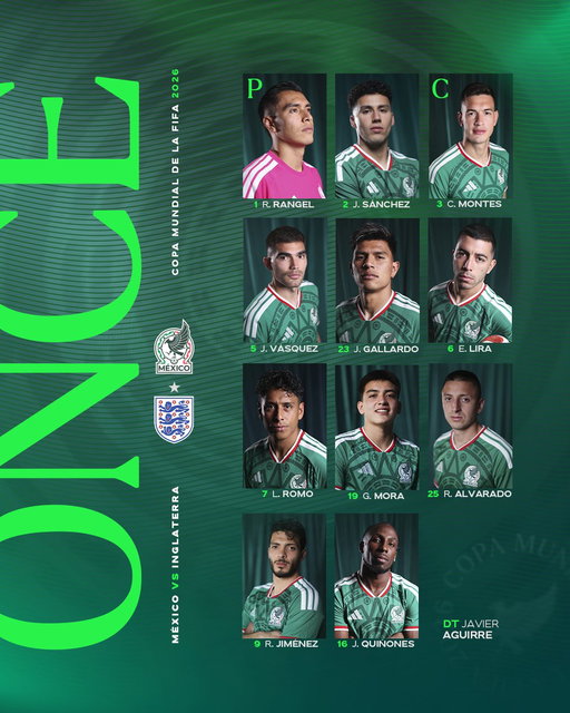 ¡La #Alineación está lista! ⚔️

Más que once, será un país entero que late con el mismo corazón y por la misma razón. 

¡El momento es ahora! 🇲🇽

#SomosMéxico 
