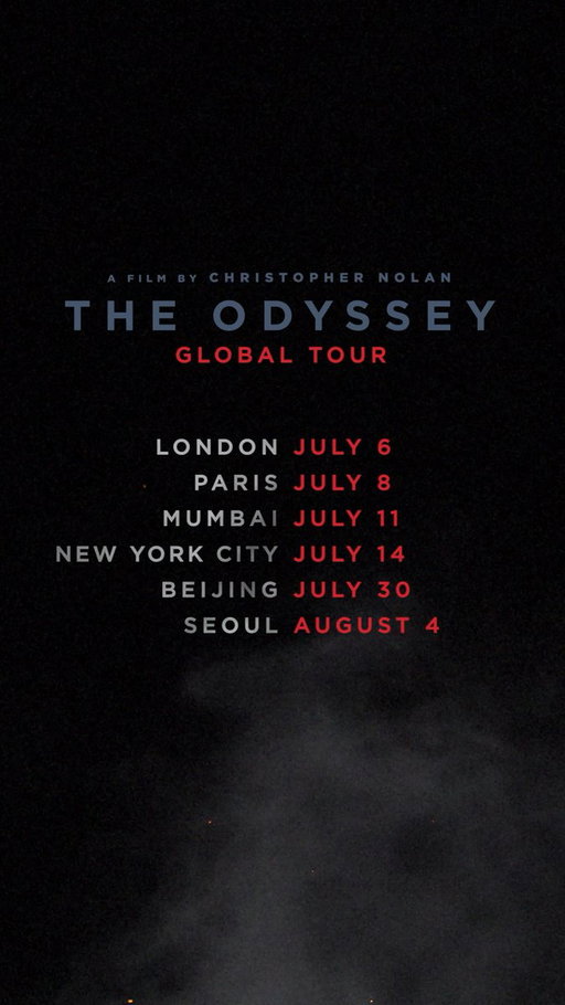 The Odyssey world tour begins. Follow the epic journey around the globe. Experience The Odyssey in cinemas. Get tickets now! 