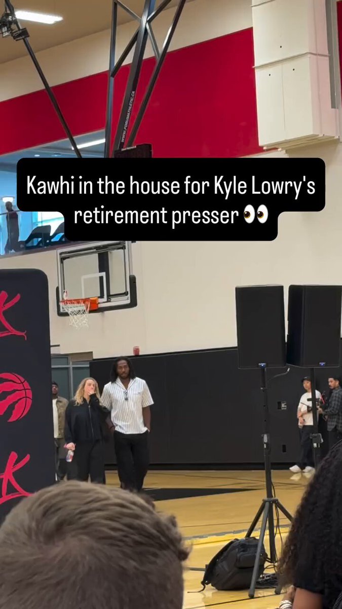 Kawhi pulled up for Kyle Lowry's retirement presser in Toronto 👀 

(via @ScottCampsall) 