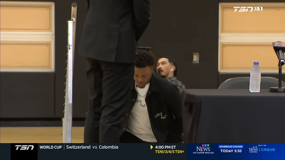 HE'S BACK. 

Kyle Lowry begins his press conference with a laugh. 😂 