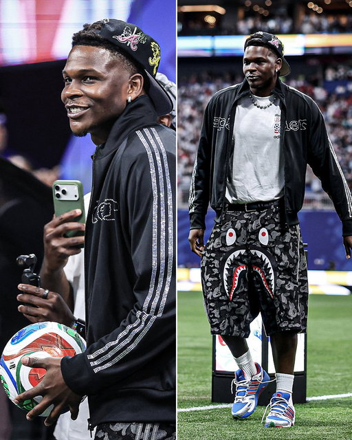 ATL native Anthony Edwards delivered the match ball ahead of Egypt vs. Argentina at the World Cup in Atlanta 🔥 