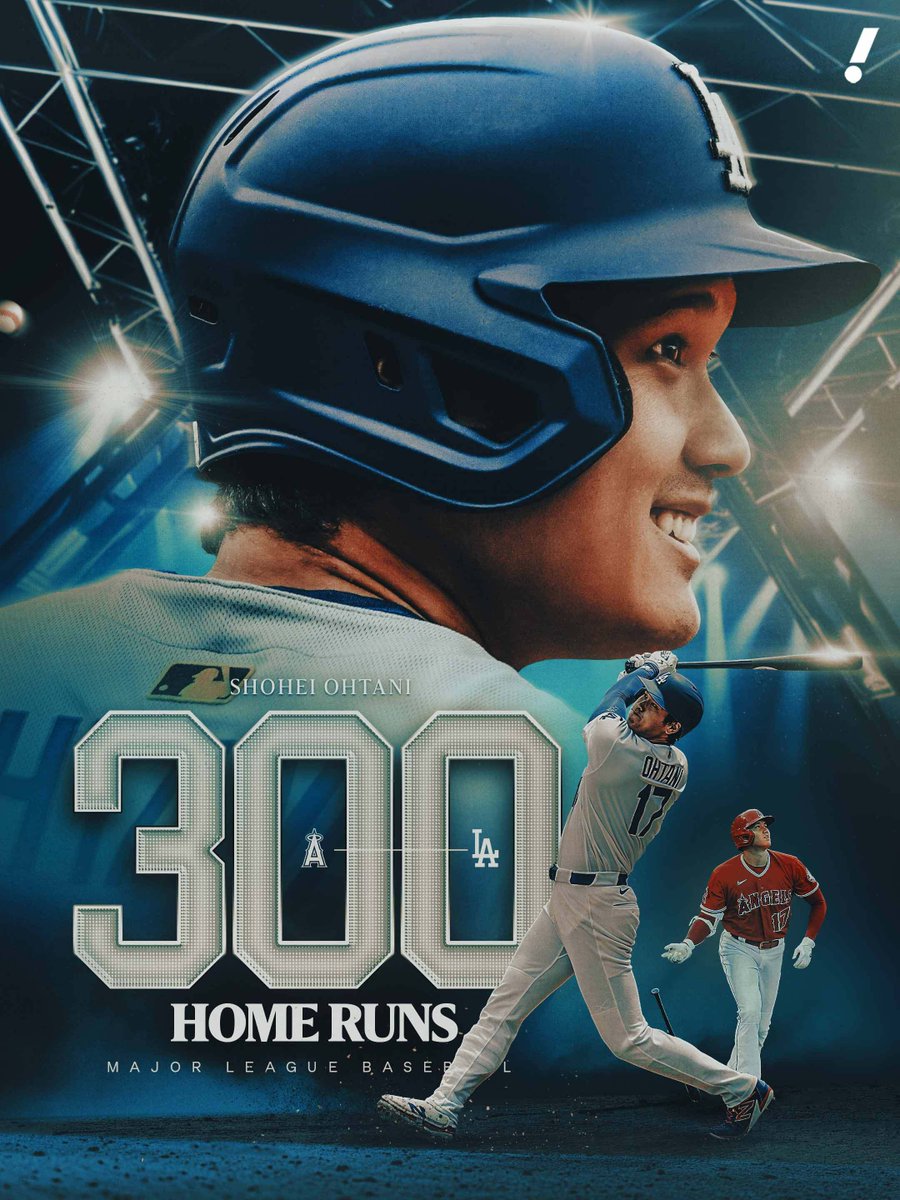 SHOHEI OHTANI HITS CAREER HOME RUN NO. 300 🚀

Ohtani becomes the fifth-fastest player in MLB history to reach the milestone and just the 170th player to ever do so ⭐️ 