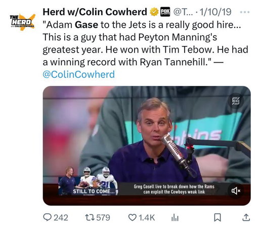 @awfulannouncing Got reminded of this gem trying to sway Jets fans, truly the best advice giver this planet has ever seen 