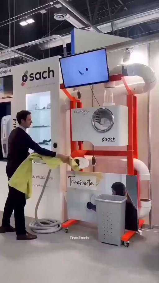 Laundry Jet: The Vacuum System That Sends Clothes Straight to the Laundry Room
by @Khulood_Almani
  
#Innovation #EmergingTech #Tech #Technology 