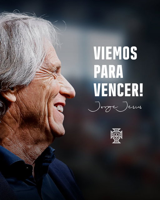 Começa hoje um novo caminho. Bem-vindo à Seleção Nacional, Mister Jorge Jesus. 🇵🇹 #ViemosParaVencer 