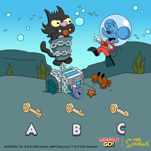 Uh-oh… Scratchy’s in deep trouble this time 🌊

Itchy tossed him to the chest, and only one key can unlock the chain.

Can you spot the matching key before time runs out? 