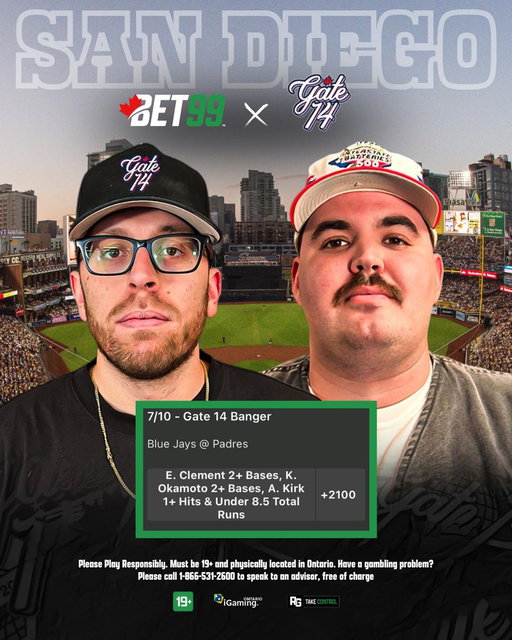 🌊 GATE 14 BANGER 🌊

Blue Jays 🆚 Padres SGP ⬇️

⚾️ Kazuma Okamoto 2+ Bases
⚾️ Ernie Clement 2+ Bases
⚾️ Alejandro Kirk 1+ Hits
⚾️ Under 8.5 Runs
🚀 +2100

Jays are coming off a series win in San Fran 

Are you locking in with @Gate14Pod?👀

📲 Odds Available At BET99 