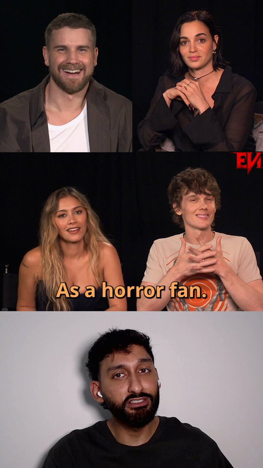 "What’s the horror 𝐝𝐞𝐚𝐭𝐡 that has stuck with you the most?" 👀

The cast of EVIL DEAD BURN (Souheila Yacoub, Hunter Doohan &amp; Luciane Buchanan) and director Sébastien Vaniček reveal the horror deaths they’ll never forget.

@gurveerbrah 🎤 | #EvilDeadBurn 