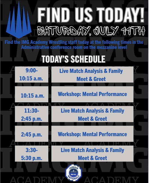 Another full day at Fargo, and we want to see you today! 

Join us for live match analysis, family meet &amp; greet, and mental performance workshops throughout the day. You don't want to miss it! 

See today's schedule below. 👇 