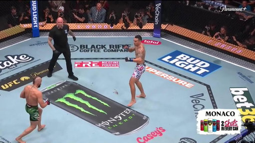 RIGHT ON THE FIRST KICK 😳

Max Holloway gets his hand raised tonight!

[ #UFC329 | LIVE ON  @ParamountPlus ] 