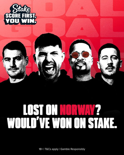 Bet on Norway on another sportsbook? Rough one. On Stake with our Score First promo, you would've won.   

Drop that losing betslip and your Stake username below, we'll payout some of you as winners. 