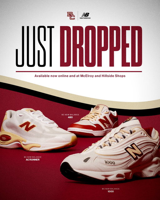 Just Dropped: BC x New Balance 👟

You can find the custom Boston College x New Balance 480, 1000, and AC Runner at the BC Bookstore at McElroy Commons and Hillside Shops now!

Buy Online Here: http://bit.ly/4wdxhL1 