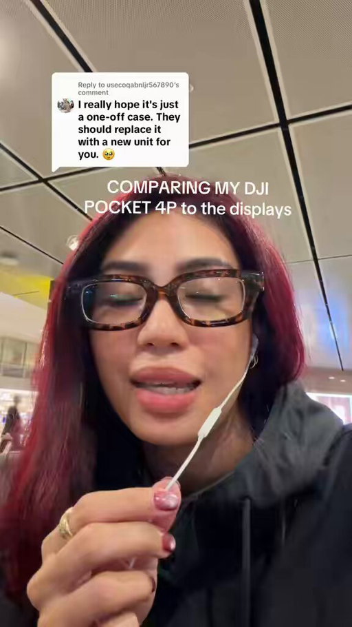 Okaaaayyyy now tell me that “give” when my gimbal is locked is normal when the #DJIOsmoPocket4P display units in store don’t  wobble like mine does 😭 