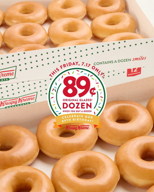 Our birthday! Your treat!

This Friday, July 17 only - snag a dozen for just $0.89 when you purchase any dozen 🍩✨ 