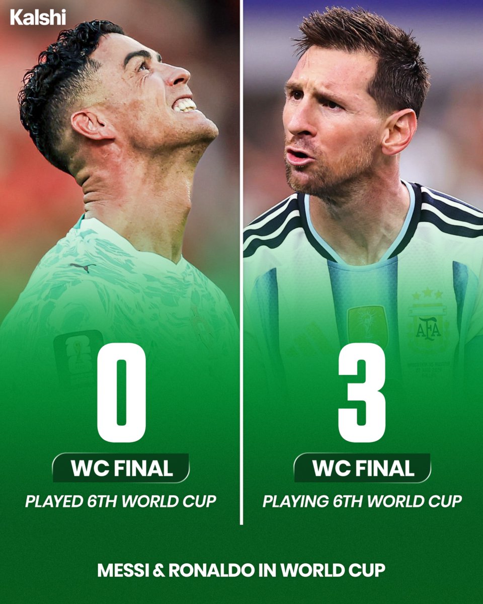 🚨| Lionel Messi has taken his country to more World Cup finals than Cristiano Ronaldo. 🇦🇷🏆 