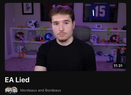 My final video on the situation, I’m over it. If they don’t wanna listen to the community, they’re welcome to make the game worse

Sucks because all I want is the College Football series to be the biggest and best sports title, but sounds like giving players less and less options is the way forward