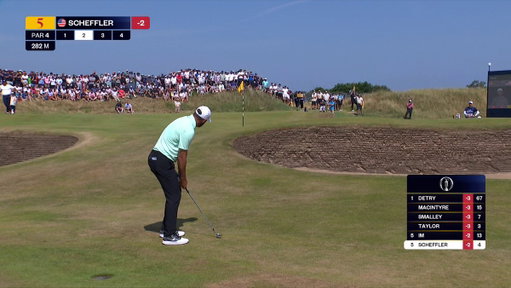 A classy chip from Scottie Scheffler sets up his third birdie of the opening round. 