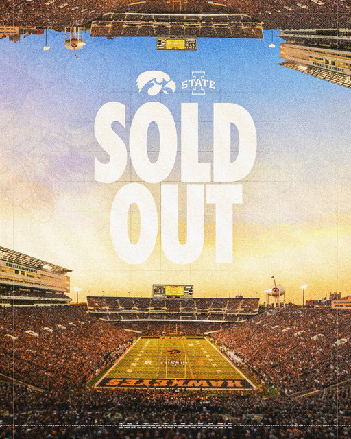 Kinnick under the lights.

Our game vs Iowa State is officially sold out! 