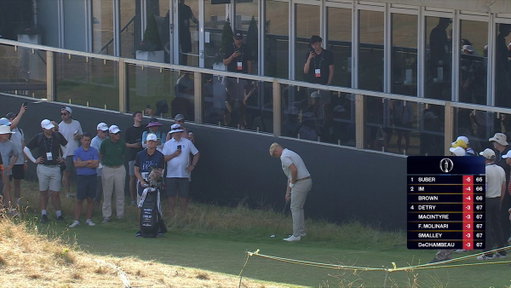 Harry Hall with a spectacular chip-in eagle on the 17th hole. 