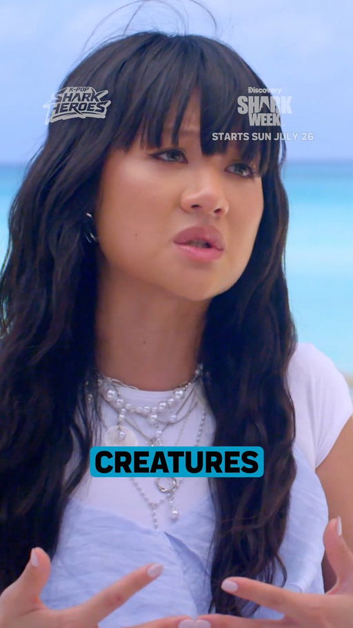 Lifetime shark lover @reiamimami experiences the beauty of sharks up close 🦈✨  See this unforgettable moment in K-Pop Shark Heroes when #SharkWeek returns Sunday, July 26 at 8P on Discovery. 