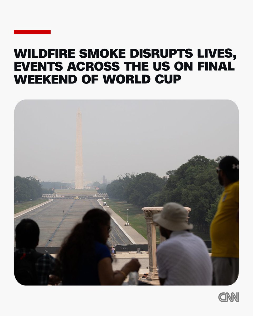 Smoke put a damper on outdoor summer events across over a dozen states under air quality alerts. But one question looms as thick as the smoke itself: Will the air pollution be a problem for the World Cup final on Sunday afternoon in New York City? https://t.co/ixvesW6jrT 