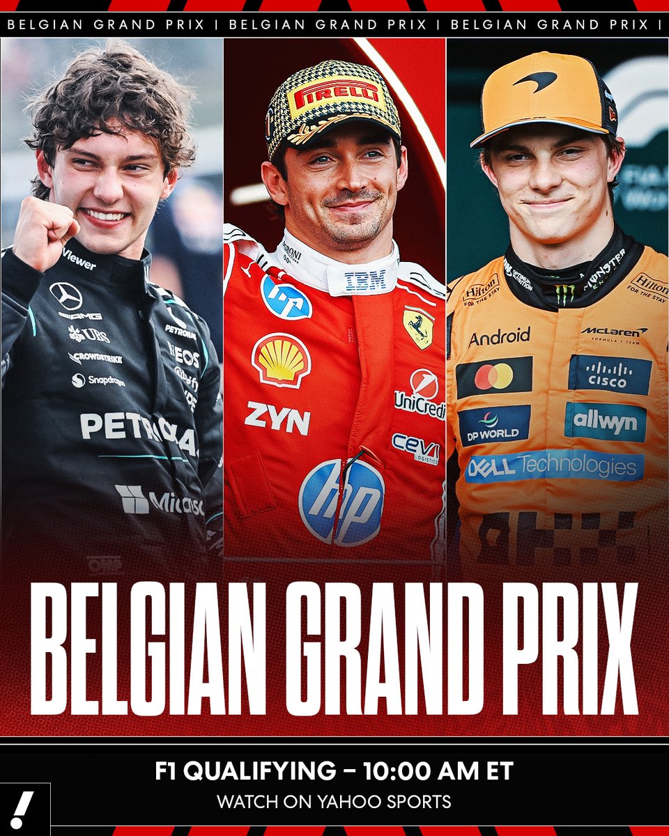 F1 Belgian Grand Prix qualifying is LIVE on Yahoo Sports and the Yahoo Sports app 🍿 

📺 Tune-in now at https://t.co/EfTR7IKoZK 