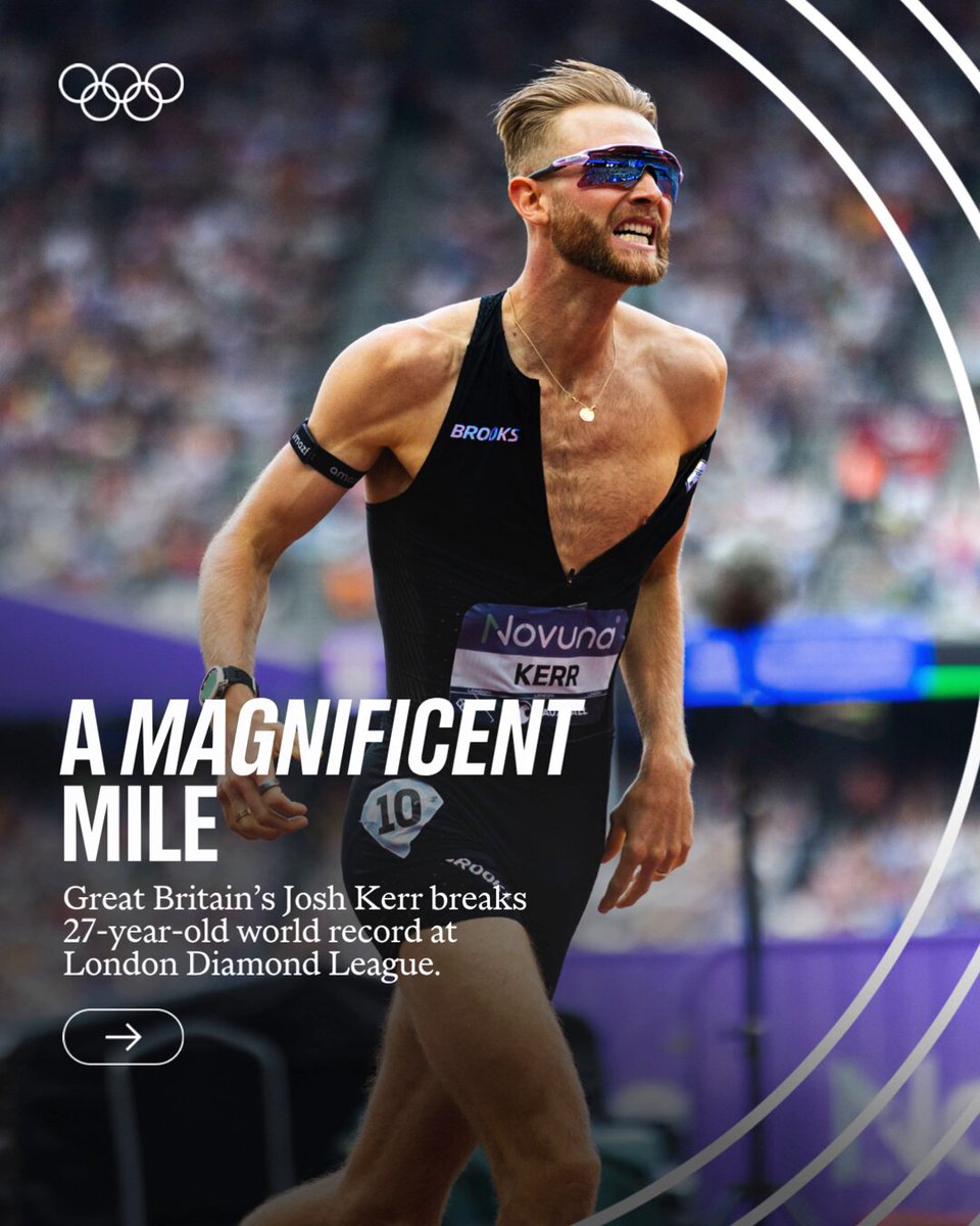 History made 🔥

Great Britain's Josh Kerr roars to a world record in the men's mile, snapping a 27-year record in 3:42.66 at the London #DiamondLeague.

#LondonDL 