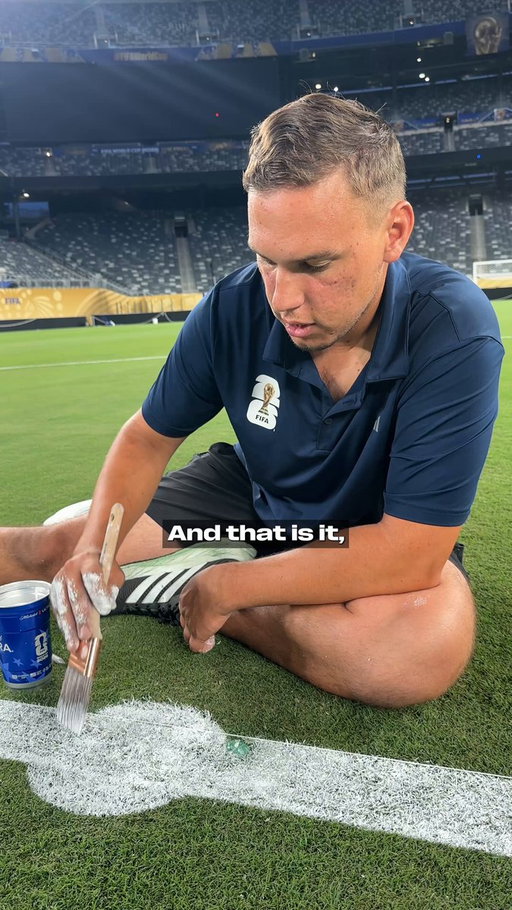 How the centre circle is prepared ahead of a @FIFAWorldCup Final 👌 