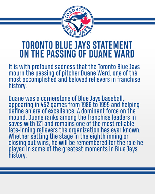 Statement from the Toronto Blue Jays: 