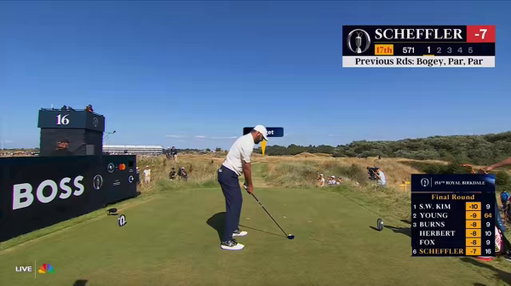 Scottie mini-meltdown on 17 tee 