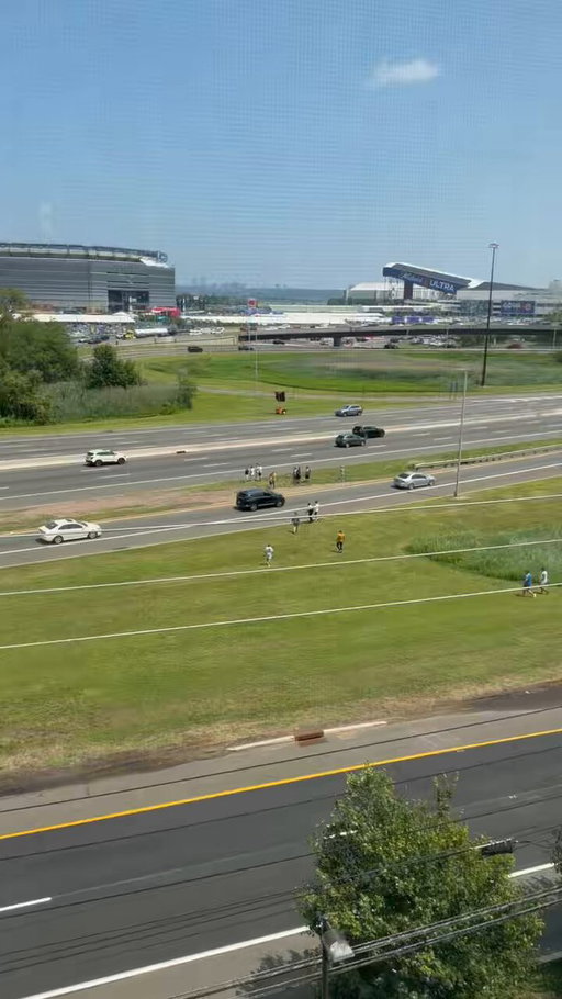 Argentina fans are crossing the highway to get to MetLife 