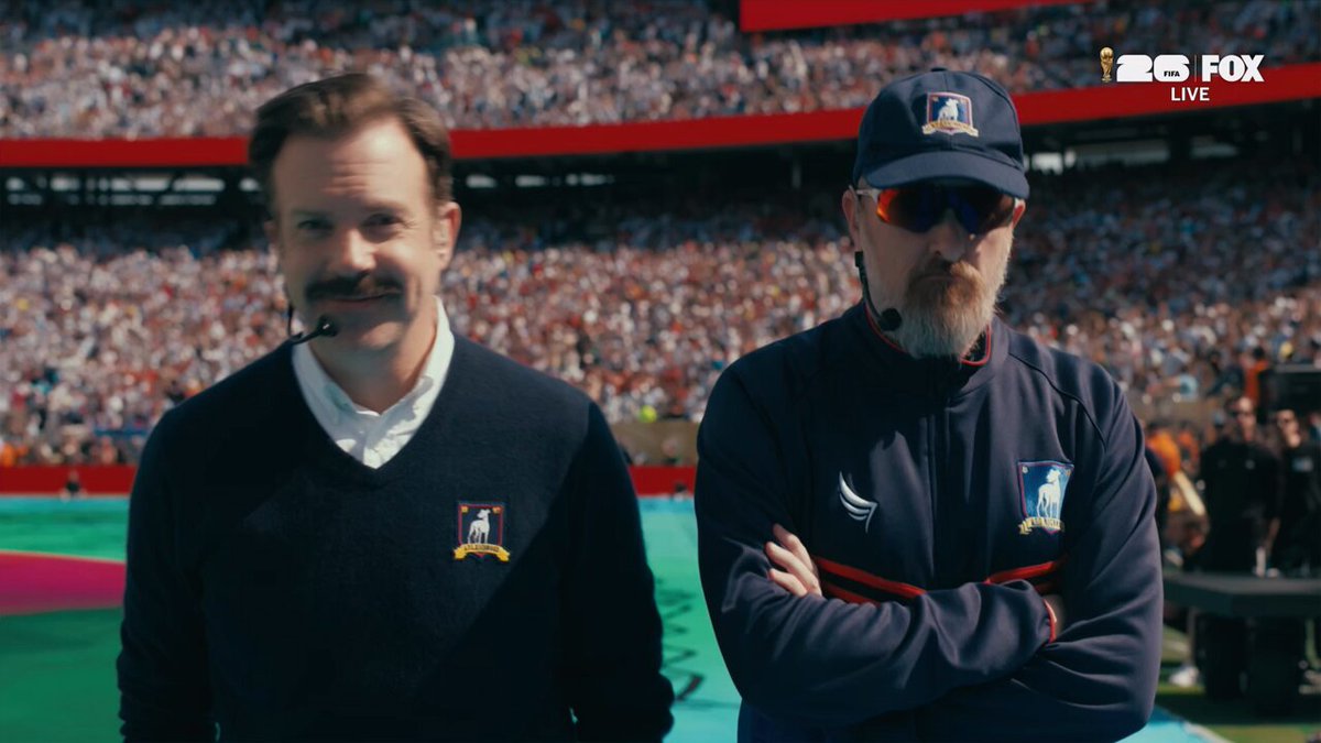 Ted Lasso just subbed on Justin Bieber during halftime of the World Cup 

Yes that’s a real sentence  