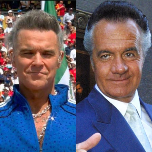 Robbie Williams homage to Paulie Walnuts at the World Cup Final in New Jersey 