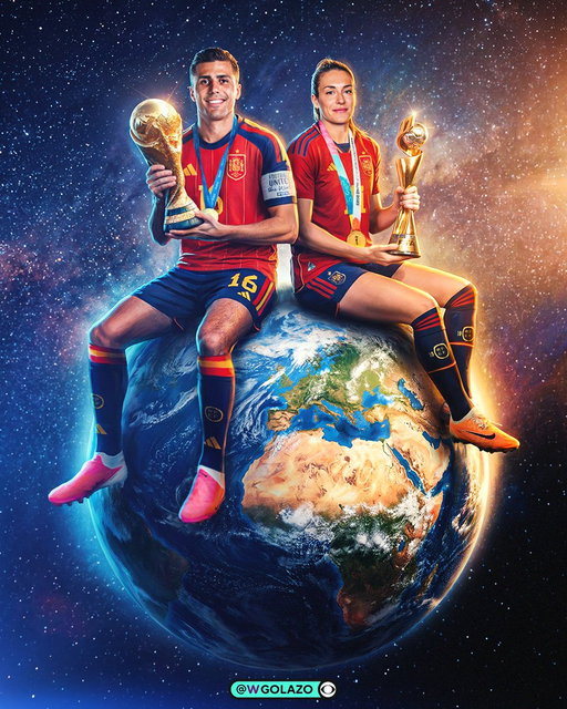 Spain become the first nation in football history to hold the FIFA men's and women's World Cup titles at the same time 🇪🇸🏆 