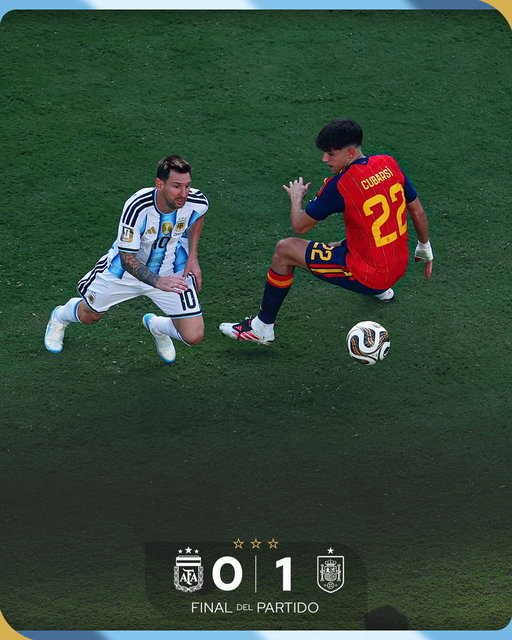 🏆 #FIFAWorldCup

⚽ #Argentina 0 🆚 #España 🇪🇸 1 (Ferran Torres)

👉 Final del partido 