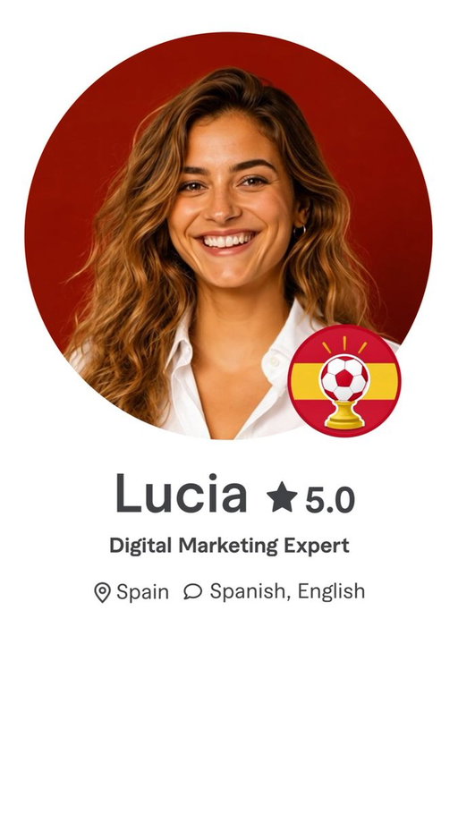🏆  Congratulations to Spain on the World Cup win! 🇪🇸 

To celebrate, freelancers from Spain are unlocking a limited-time World Champions badge on Fiverr, a special way to show off the victory while connecting with clients around the world. 🌍 

Time to celebrate! Share your favorite photo from the match—and don’t forget to show off your new World Champions badge with a screenshot of your Fiverr profile. 👇