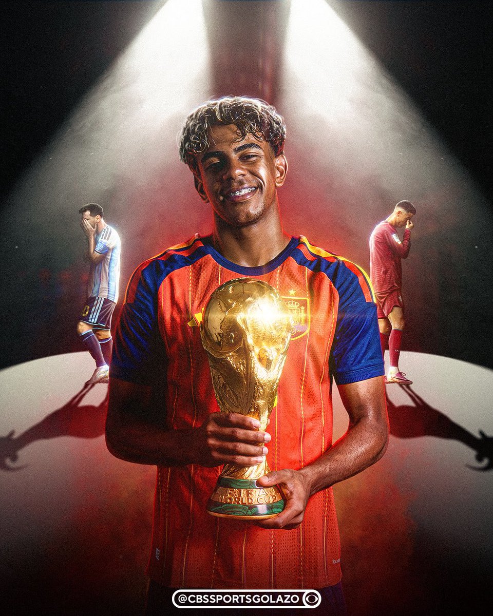 Lamine Yamal knocked out two of football's biggest legends in Cristiano Ronaldo and Lionel Messi en route to winning his first World Cup 👏 