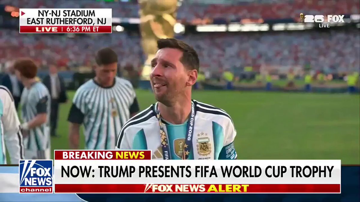Lionel Messi is overcome with emotion after Argentina falls to Spain in the 2026 FIFA World Cup Final.

Spain captures its second World Cup title after Ferran Torres scores the only goal in extra time, ending Argentina's reign as defending champions.

The emotional scene comes after what is widely expected to be the final World Cup appearance of the 39-year-old Argentine legend.