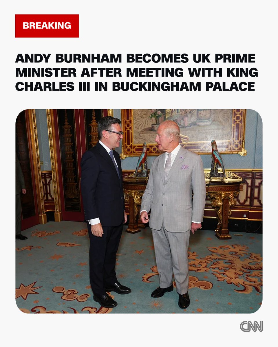 Andy Burnham becomes UK's new prime minister after King Charles III invites him to form a government. Follow live updates. https://t.co/5EqdHJ34N6 