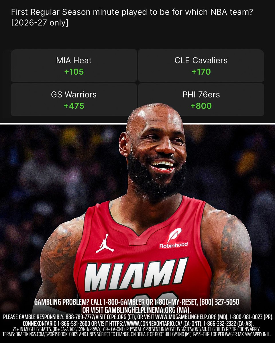 The Heat were +350 to land LeBron James last week...

They're now the favorites at +105 👀 