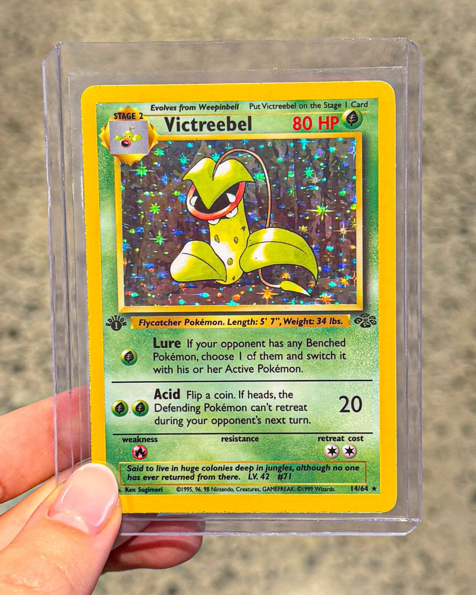 🚨 GIVEAWAY 🚨

We're giving away a FREE 1999 1st Edition Victreebel card pulled by Logan Paul!  

To Enter: 
• Like this post 
• Follow @Collect  

Winner will be announced in the replies on July 27, 2026.

That's all... good luck! 🔥 