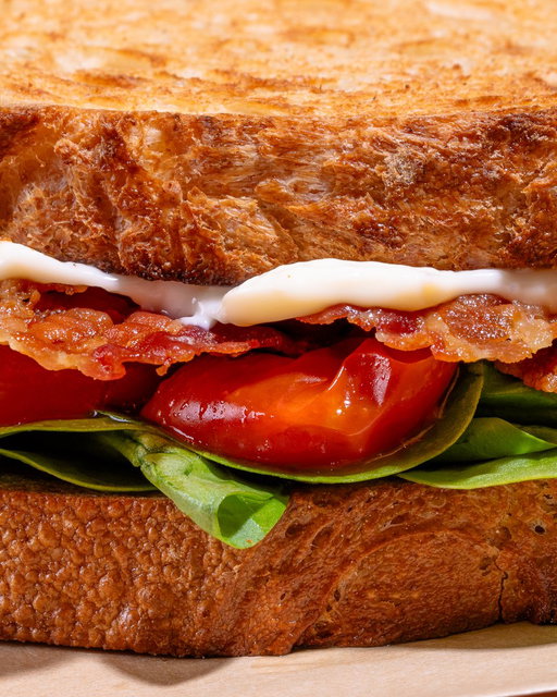 made with crispy bacon, roasted tomatoes, spinach, and mayo on toasted sourdough,  the *new* JBST is the BLT of your dreams

available at select locations in test markets 
