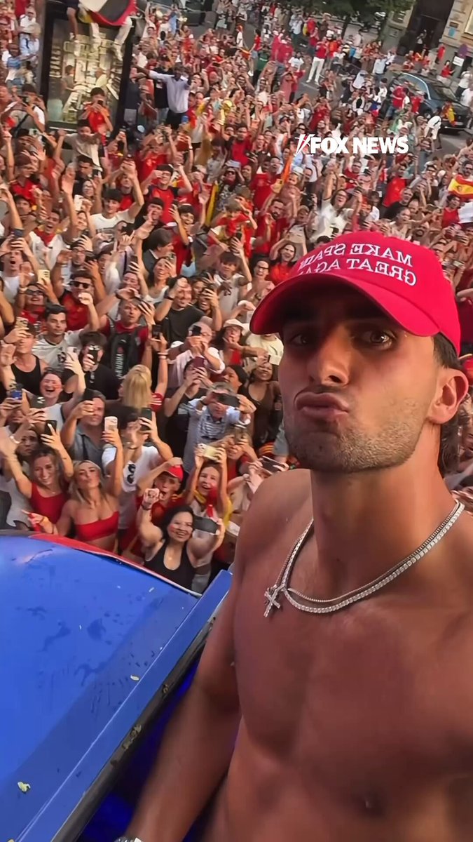 SEE IT: Spain World Cup champion Ferran Torres gives fans a front-row look at the national team's championship parade, sharing a POV video from the celebration on his Instagram Story while wearing a "Make Spain Great Again" hat.

The championship-winning forward rides through the packed streets as supporters celebrate Spain's title, with the hat quickly drawing attention online.