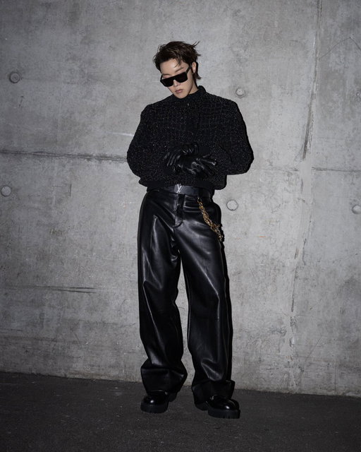 Concert moments. Kick off the coverage of the BTS World Tour 'Arirang' at the Stade de France, featuring j-hope in custom designs by Pharrell Williams. 