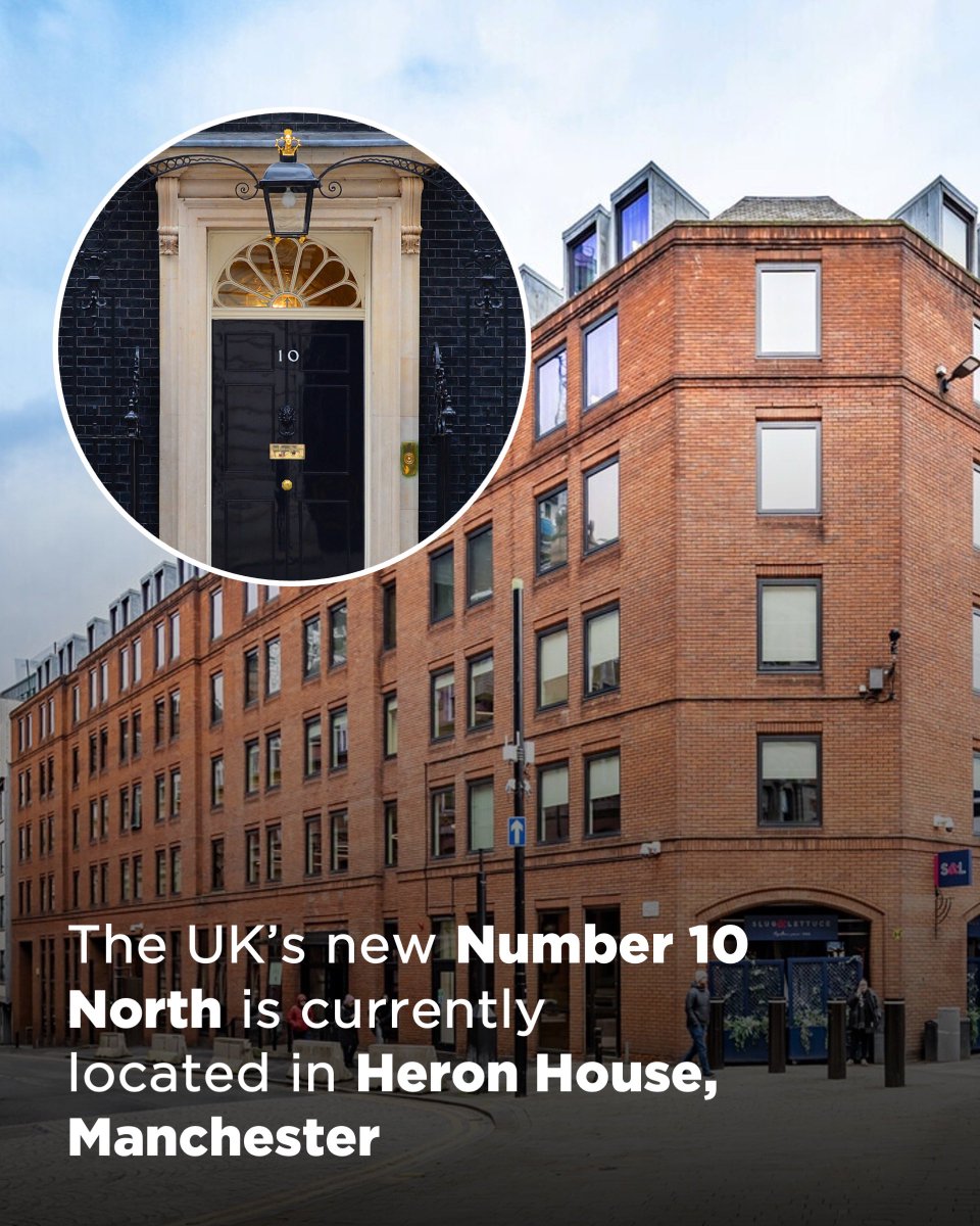 The UK Government's new 'Number 10 North' unit is initially operating from Manchester's Heron House, the same city-centre building used by GCHQ (image 1). BBC News is reporting that specialist police teams have been seen guarding the building in recent days.

Longer term, Number 10 North is likely to relocate to a new government 'Digital Campus' that's currently under construction in Manchester (image 2). 

The establishment of a Number 10 North unit follows Andy Burnham becoming UK prime minister yesterday, 20 July. 

Announcing further details today, Baroness Smith, Leader of the Lords, said the government would be "moving local economic growth and devolution strategy from the Ministry of Housing, Communities and Local Government (MHCLG), and local economic growth policy from HM Treasury directly into Number 10 North. These departments will continue to exercise some remaining functions in these areas. This ensures that local economic growth policy and regional empowerment are no longer isolated from one another, establishing Number 10 North as the dominant driver of the UK’s economy"

Various reports confirm that civil servants have been offered relocation packages to move to Manchester and support the new unit. 

Could Number 10 North become a new national landmark?