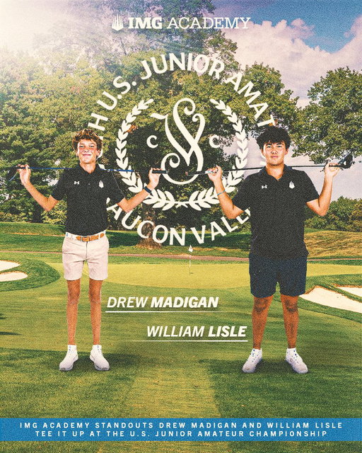 The stage is set. ⛳️
IMG Academy student-athletes Drew Madigan and William Lisle are headed to the U.S. Junior Amateur Championship to compete against the nation's best.

Good luck to both as they represent IMG Academy on one of junior golf's biggest stages. 👏 
