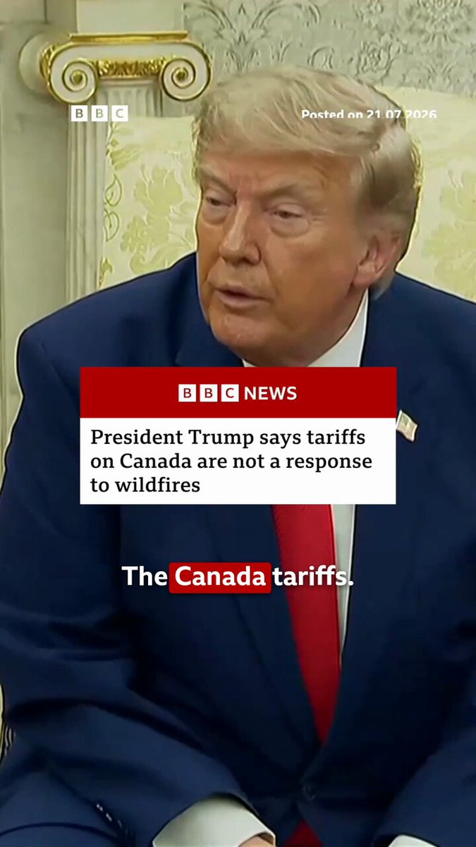 US President Donald Trump has imposed a 50% tariff on a wide range of goods imported from Canada, in retaliation for what he called "unequal treatment" of US cars, dairy and alcohol.

Read more: https://t.co/NsKUwBMq7R 